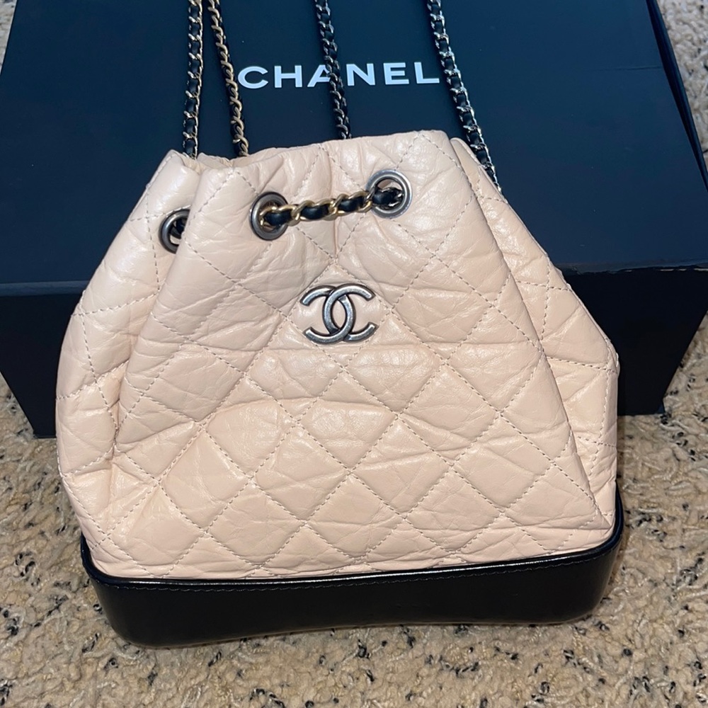 Preloved Chanel 19C Gabrielle Mini bag backpack Aged Calfskin